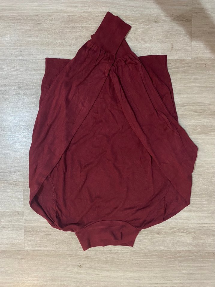 Bordo Kadın Boğazlı Triko Kazak - Görsel 2