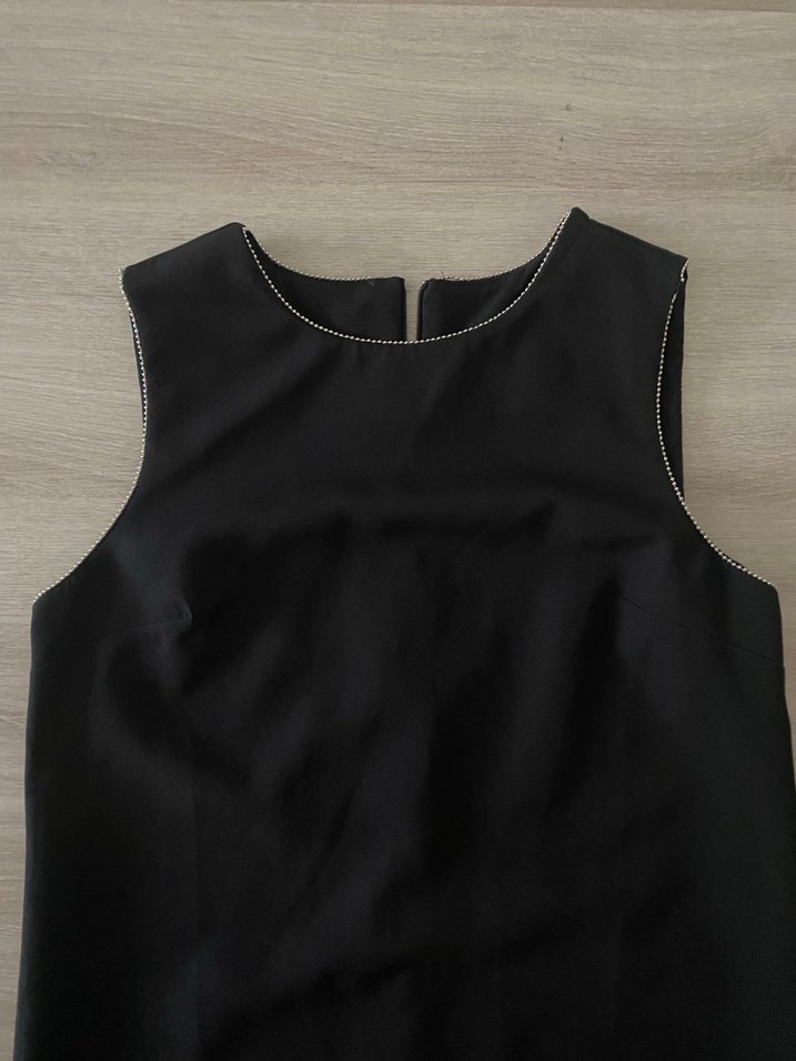 Siyah Kolsuz Midi Elbise - Görsel 2