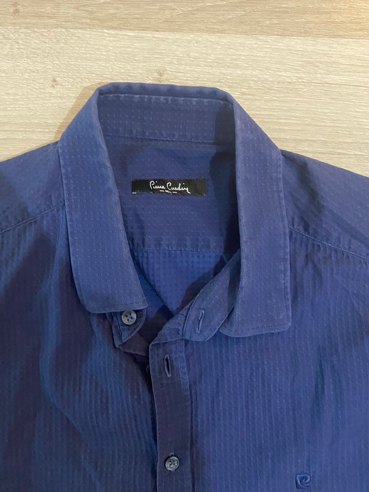 Erkek Lacivert Uzun Kollu Keten Gömlek - Görsel 2