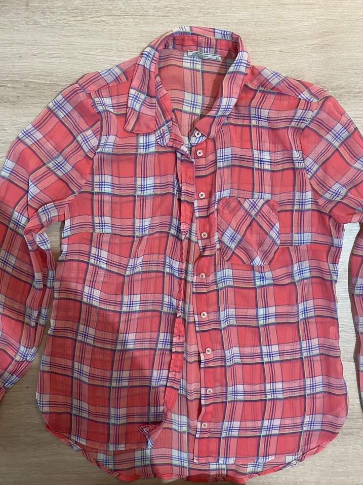 Kadın Kırmızı Pamuklu Düğmeli Gömlek - Görsel 3