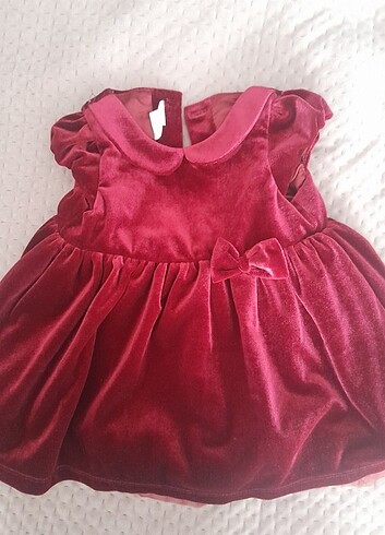 3-6 Ay Beden H&M marka parlak kadife elbise