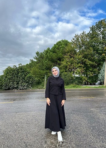 Siyah Uzun Kollu Kadın Gotik Takım Elbise - Görsel 3