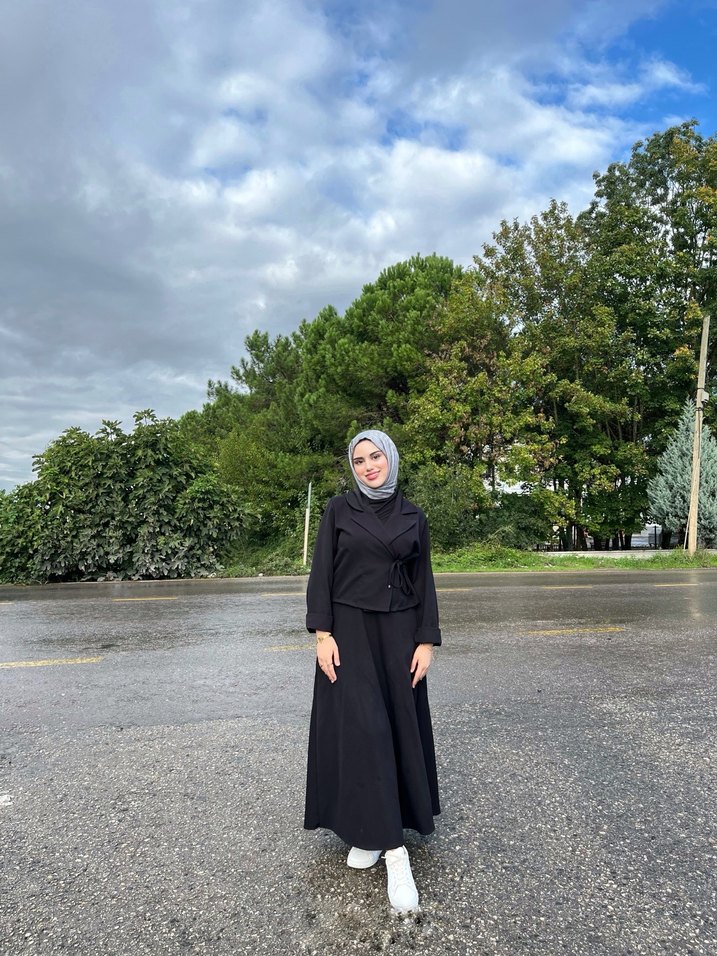 Siyah Uzun Kollu Kadın Gotik Takım Elbise - Görsel 3