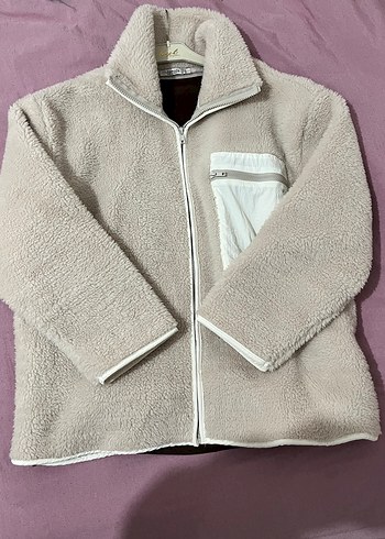 Bej Tüylü Rahat Kadın Ceket - Görsel 2