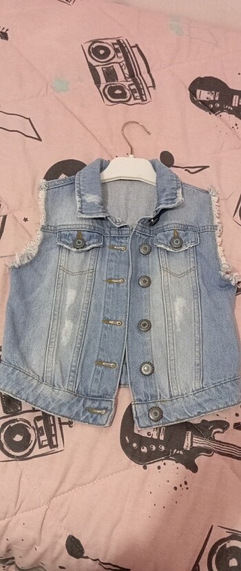 Çocuk Jean yelek - Görsel 5