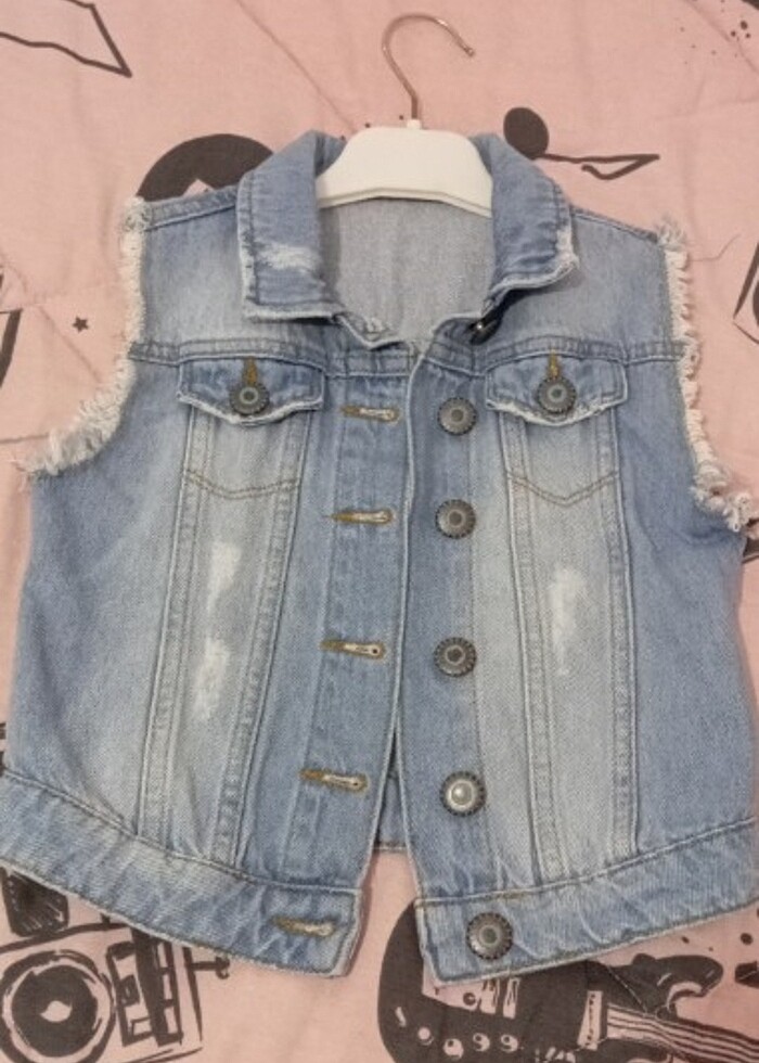 Çocuk Jean yelek - Görsel 5