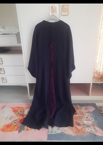 Uzun Mor lacivert Gotik Kadın elbise - Görsel 2