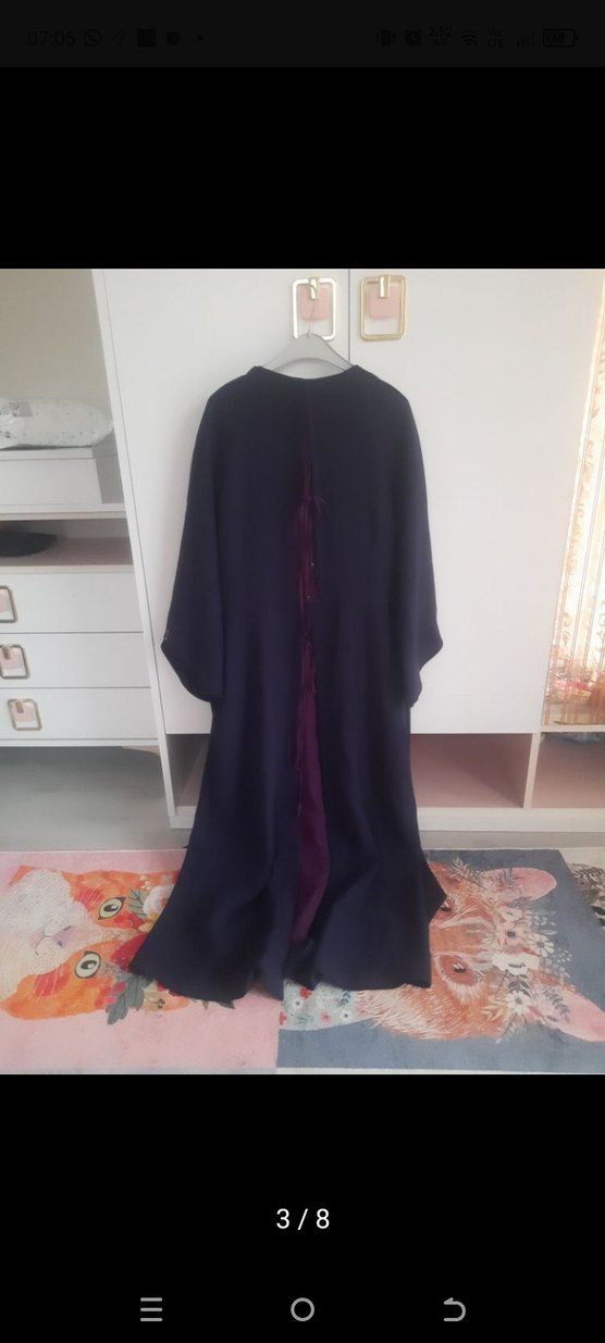 Uzun Mor lacivert Gotik Kadın elbise - Görsel 2