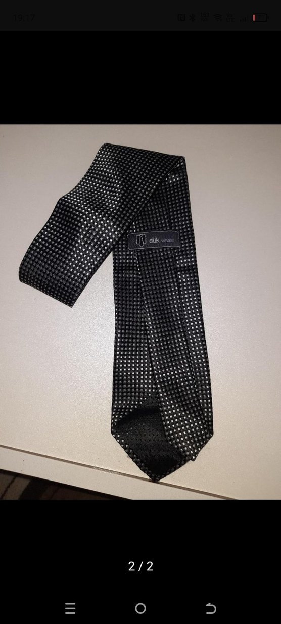 Siyah Desenli Erkek Kravat - Görsel 2