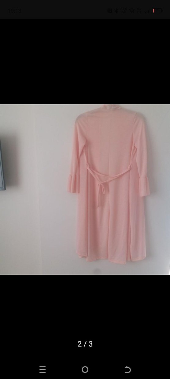 Pembe Uzun Kollu Salaş Kadın Hırka - Görsel 2