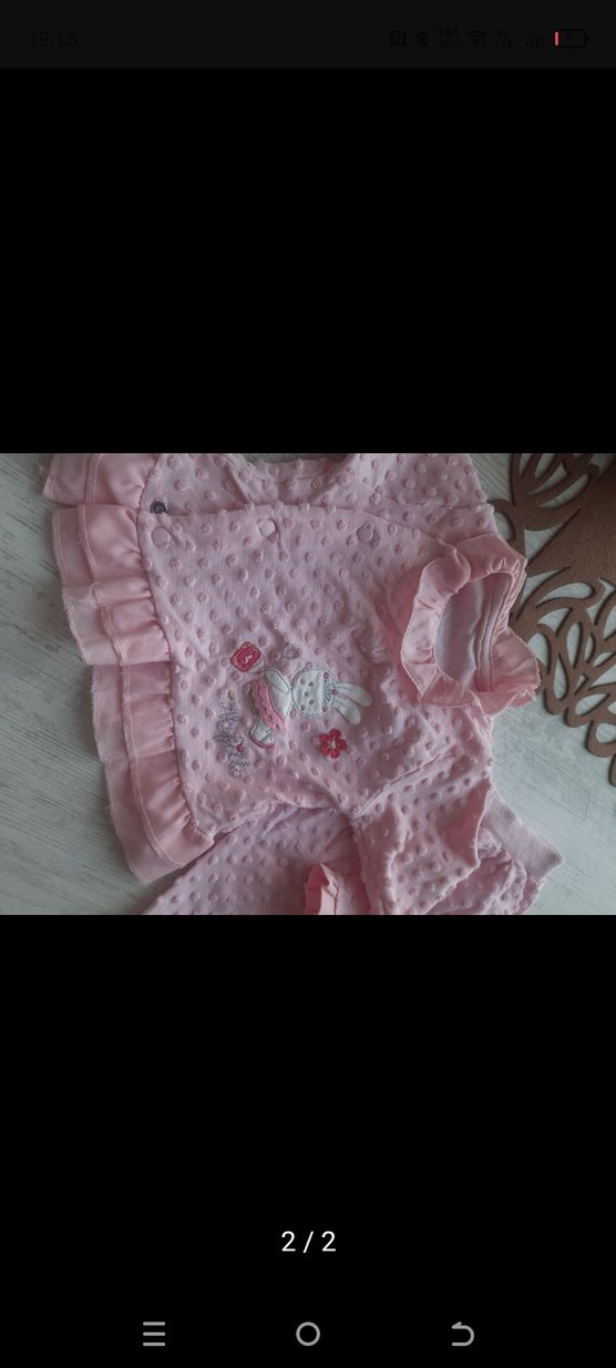 Pembe Fırfırlı Bebek Kız Takımı - Görsel 2