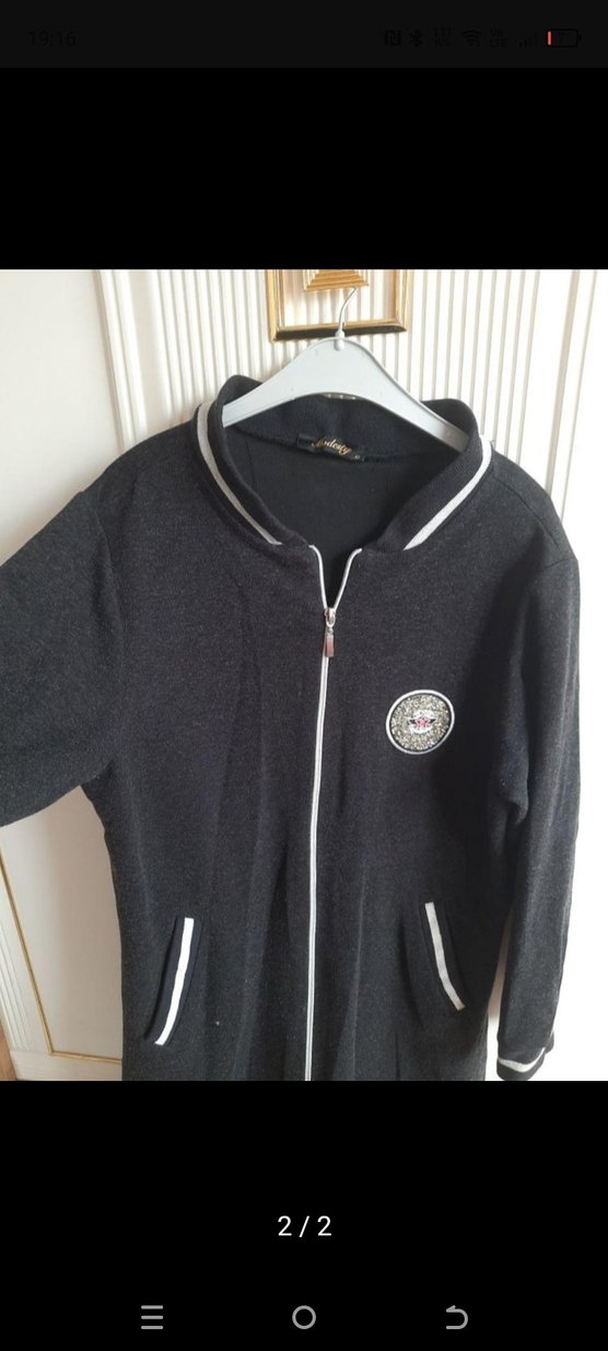 Siyah Midi Fermuarlı kap - Görsel 2