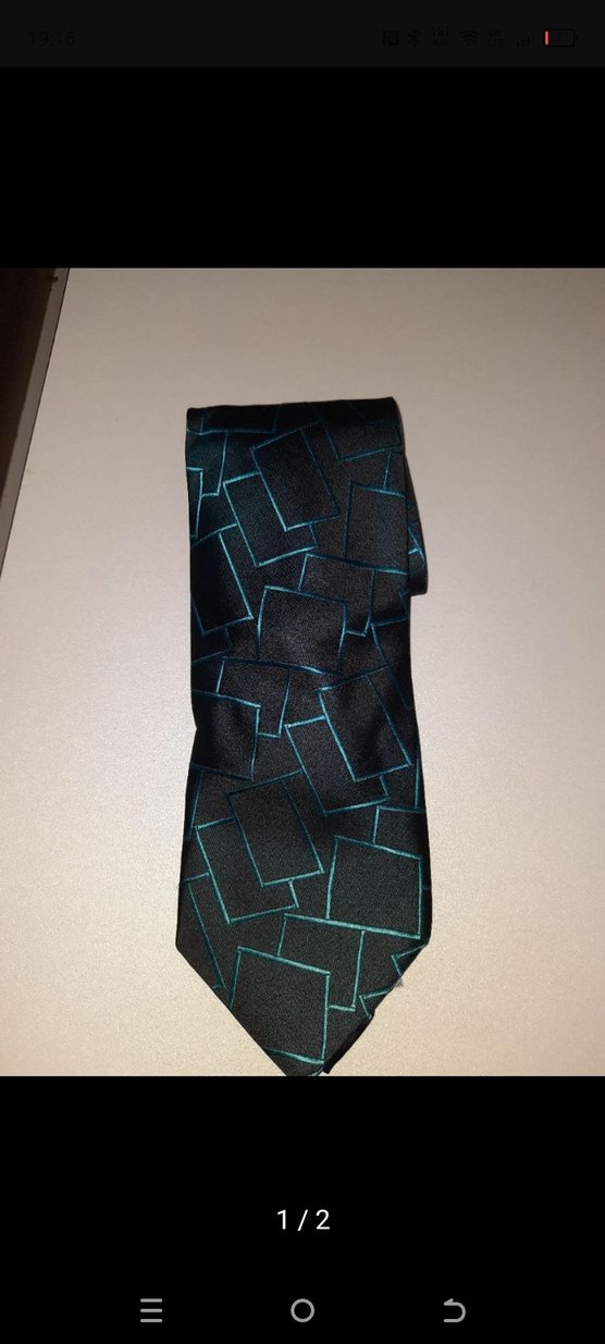 Modern Mavi Desenli Erkek Kravat - Görsel 2