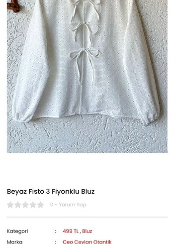 Ceylan Fisto fiyonklu bluz