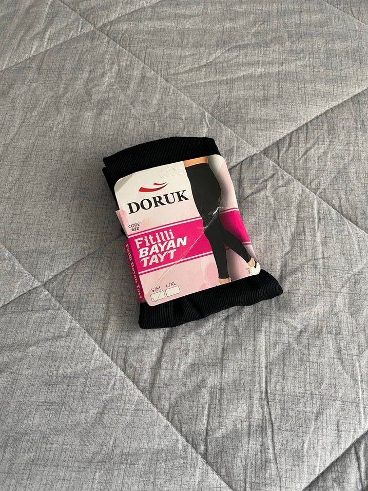 Siyah Elastik Bilek Boyu Kadın Tayt - Görsel 2