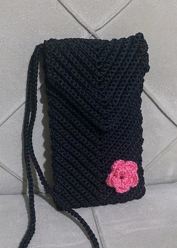 Pembe Örgü Kadın Çapraz Çanta