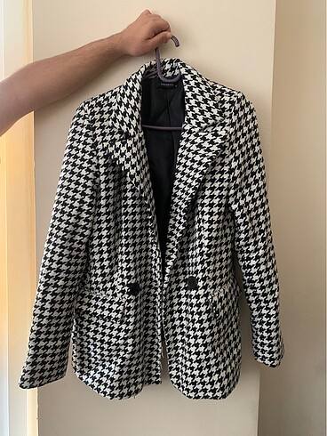 Trendyolmilla Siyah Kazayağı Blazer Ceket