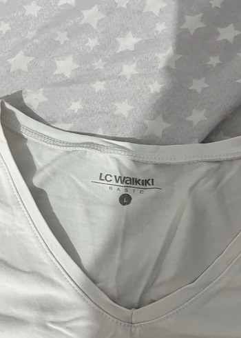 LC Waikiki Kadın Beyaz V Yaka Pamuklu Tişört