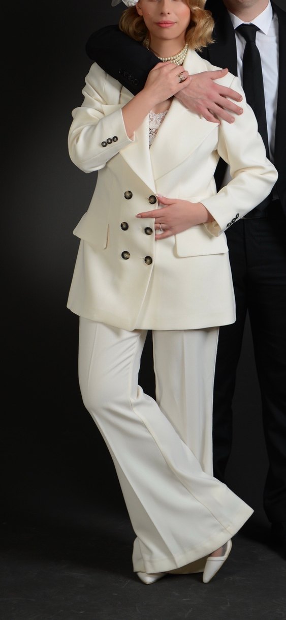 Feel The Lotus Ekru Takım Elbise - Görsel 4