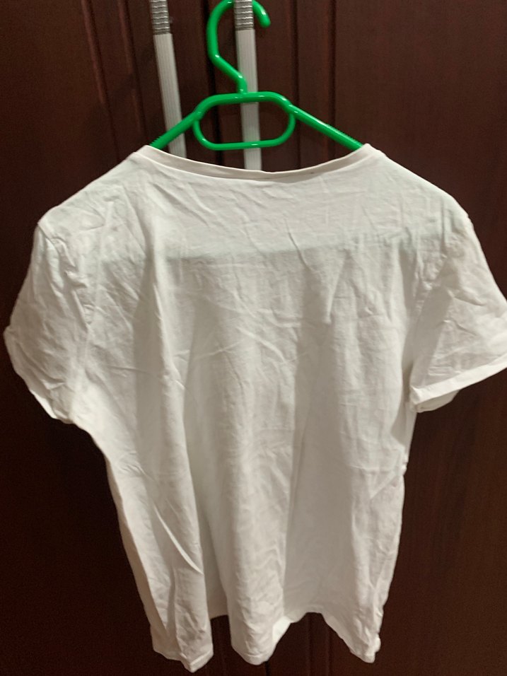 Çocuk Beyaz Bisiklet Yaka Kısa Kollu Pamuklu Tişört - Görsel 2