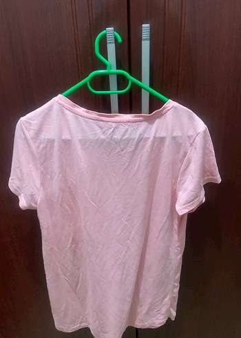 Pembe Baskılı Kadın Tişört - Görsel 2