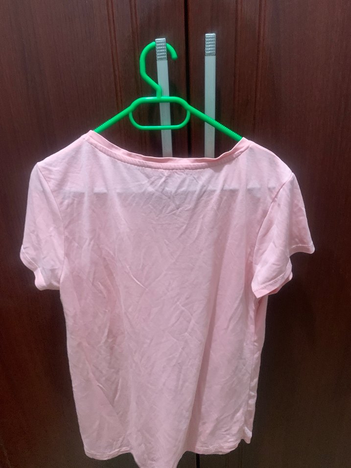 Pembe Baskılı Kadın Tişört - Görsel 2