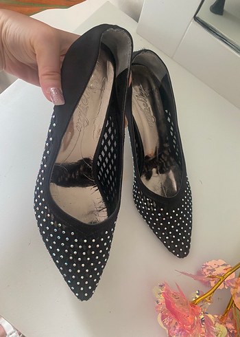 Diğer Siyah Payetli Stiletto Topuklu Kadın Ayakkabı