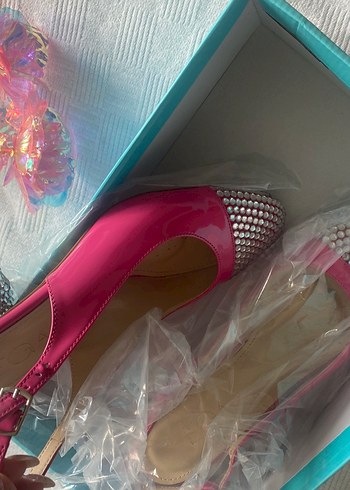 37 Beden pembe Renk Parlak Pembe Yüksek Topuklu Kadın Ayakkabı