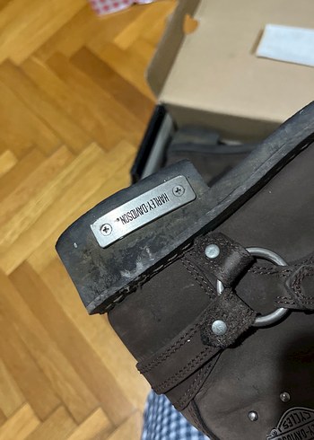 Harley D Kahverengi Deri Tokalı Biker Bot - Görsel 6