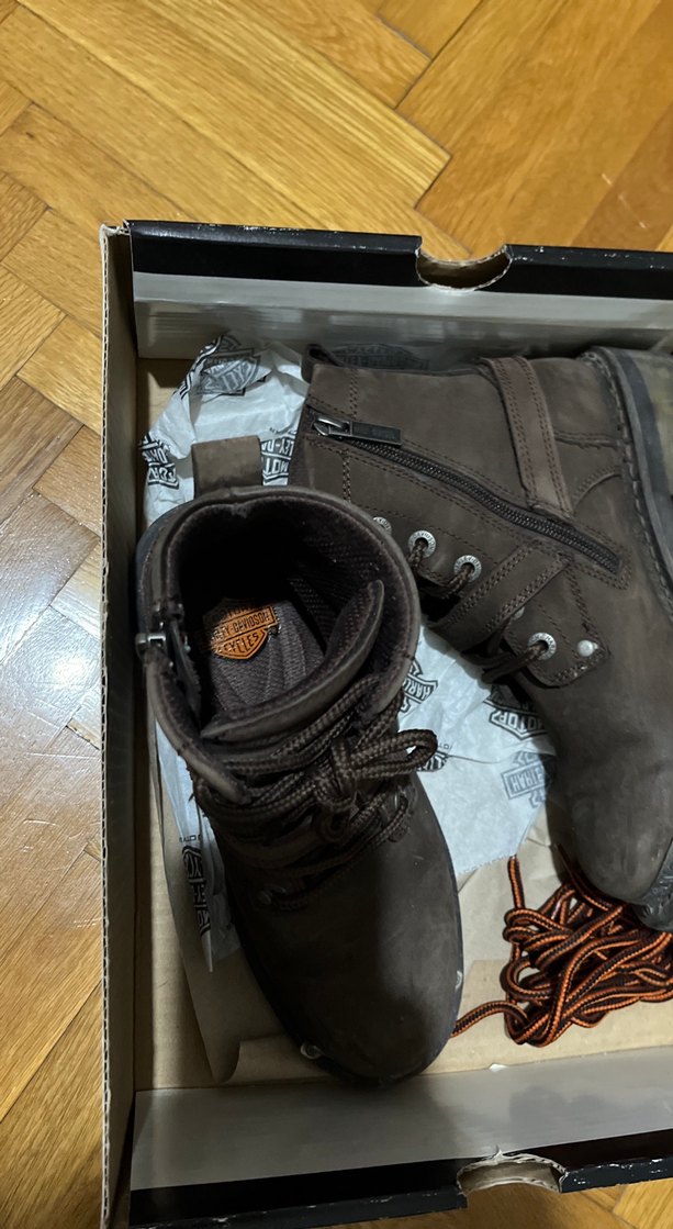 Harley D Kahverengi Deri Tokalı Biker Bot - Görsel 4