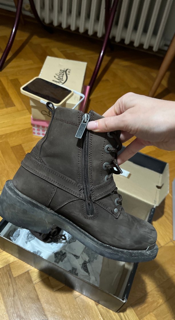 Harley D Kahverengi Deri Tokalı Biker Bot - Görsel 3