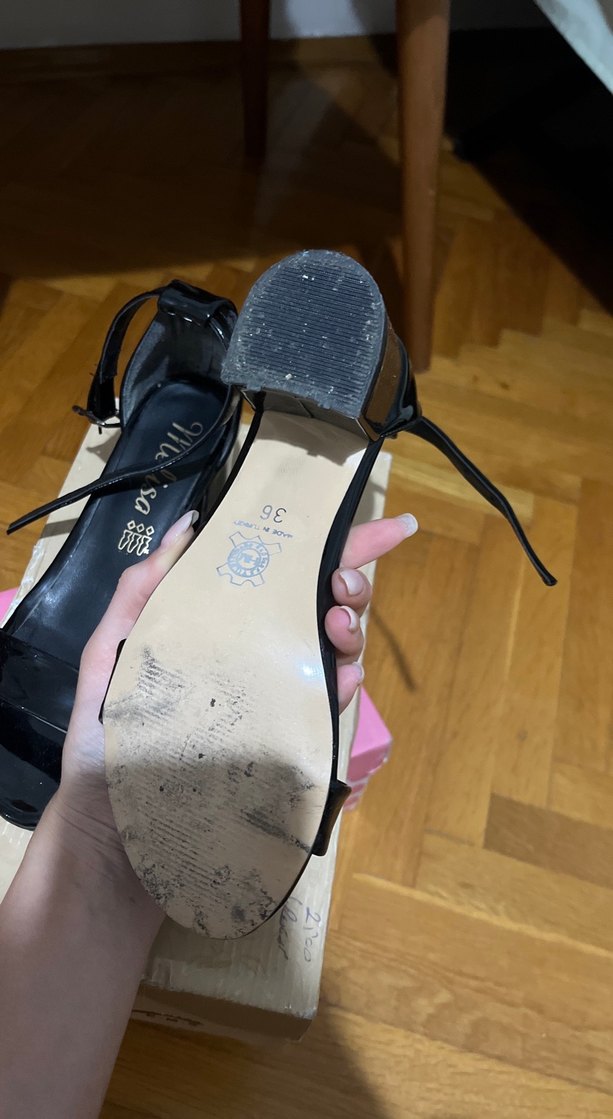 Kadın Siyah Rugan Tokalı Topuklu Ayakkabı - Görsel 5