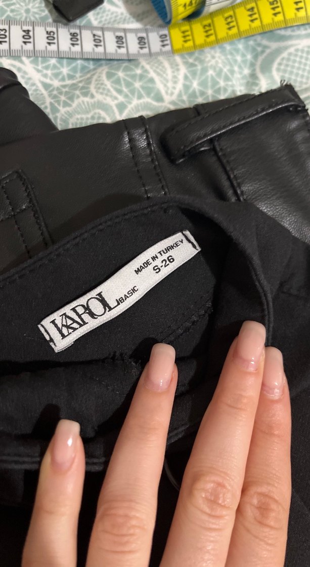 Düğmeli Siyah Mini Etek - Görsel 5