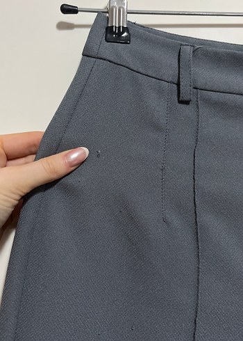 Kadın Gri Nervür Dikişli pantolon - Görsel 5