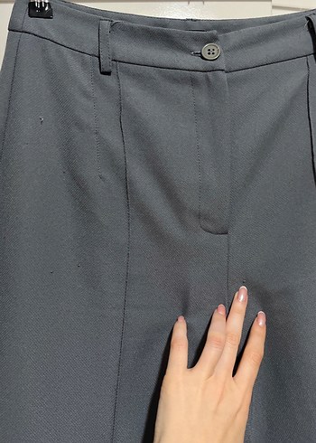 Kadın Gri Nervür Dikişli pantolon - Görsel 6