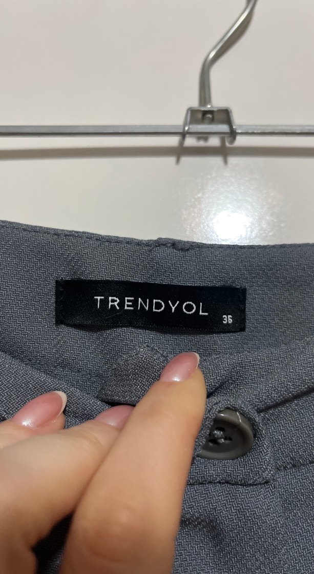 Kadın Gri Nervür Dikişli pantolon - Görsel 4