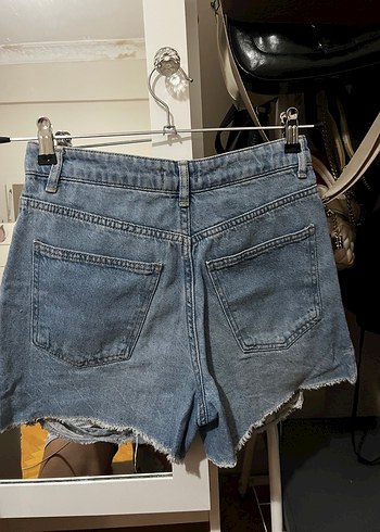 Kadın Mini Denim Şort, Gevşek Kesim - Görsel 2