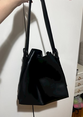 Siyah Deri Minimalist Kadın Çanta - Görsel 3