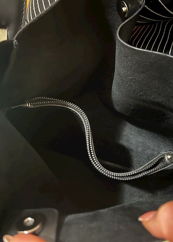 Siyah Deri Minimalist Kadın Çanta - Görsel 4