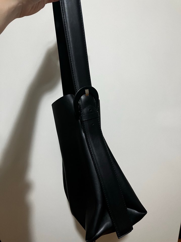 Siyah Deri Minimalist Kadın Çanta - Görsel 2