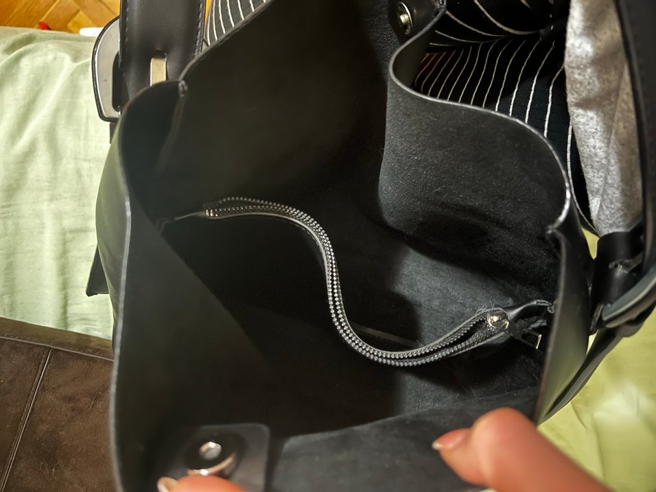 Siyah Deri Minimalist Kadın Çanta - Görsel 4