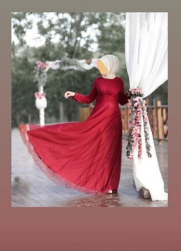 Bordo abiye elbise