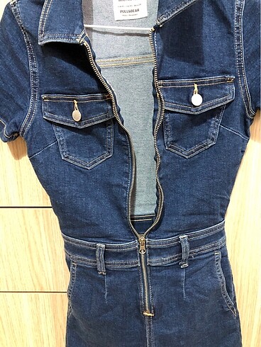 xs Beden lacivert Renk Denim Tulum