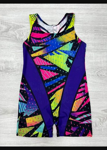 Kız Çocuk Renkli Tie-Dye V Yakalı Mayo