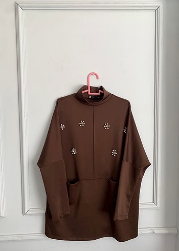 Taşlı Kahverengi Tunik