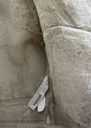 Kürk Detaylı Beyaz Süet Kadın Ceket - Görsel 4