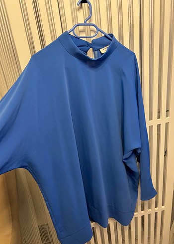 Diğer Mavi Uzun Kollu Minimalist Tunik Pantolon Takim