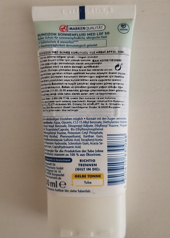 Sun Ozon MED SPF 50 Yüz Güneş kremi - Görsel 2