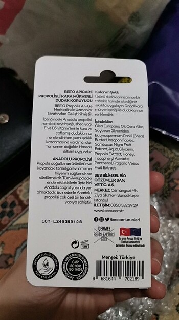 BEEO APICARE DUDAK KORUYUCU KARA MÜRVERLİ - Görsel 2