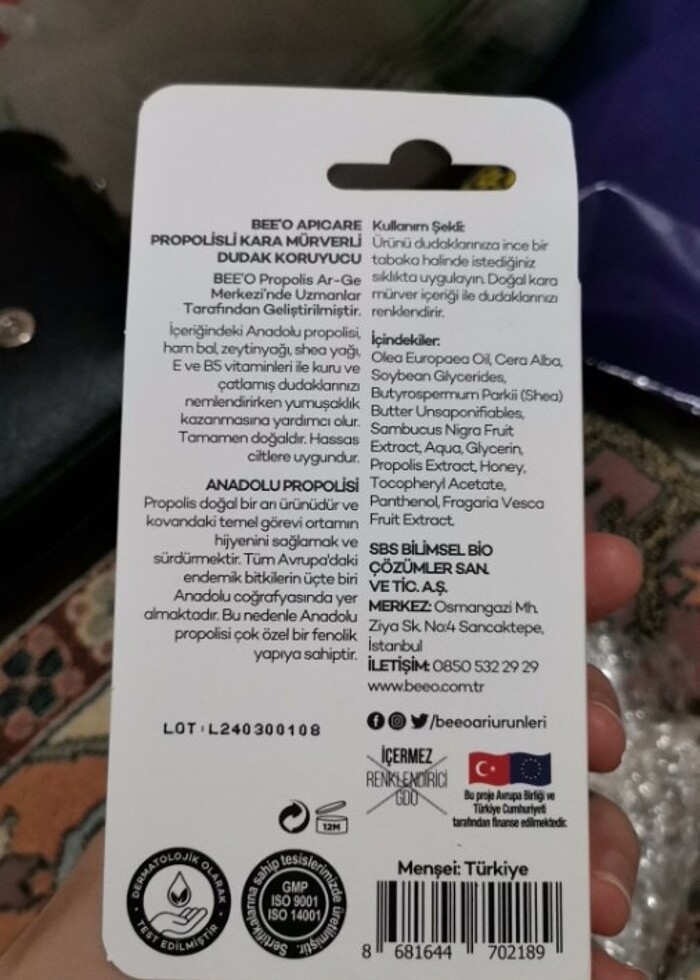 BEEO APICARE DUDAK KORUYUCU KARA MÜRVERLİ - Görsel 2